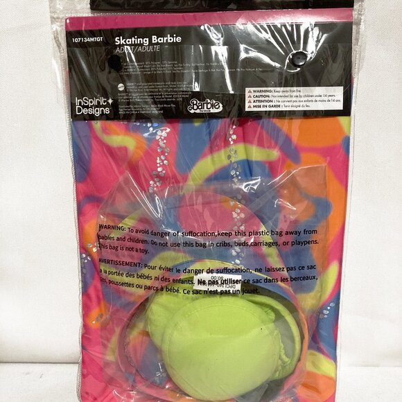 Adults Barbie Movie Pink & Yellow Skating Barbie Costume Size Medium - Picture 2 of 2